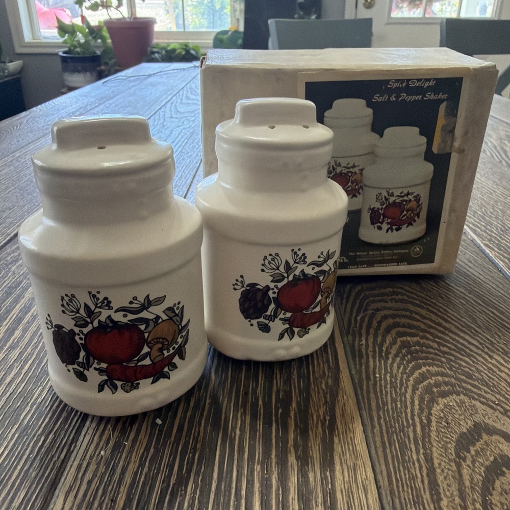 Vintage 1970's Spice Delight Ceramic Salt and Pepper Shaker Dead Stock Original